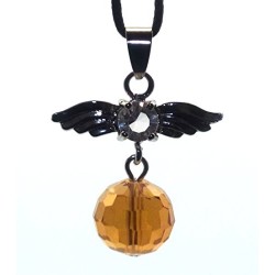 Guardian Angel Wing Orange Hue Crystal Pendant